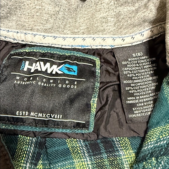 Plaid Green and Black Kids Hoodie Shirt - Picture 5 of 10